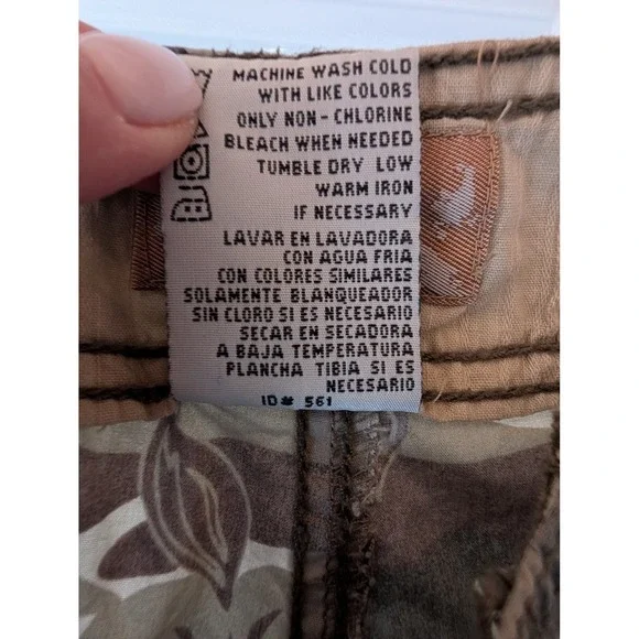 VTG Nobo Low Rise Cargo Pants 5 Floral Camo 90s Y2K Gorpcore Utility Streetwear - Picture 13 of 14